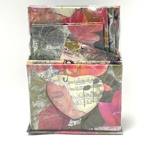 NEW Floral Music Note Stationary Set Heart Picture Frame Notebook   Address Book